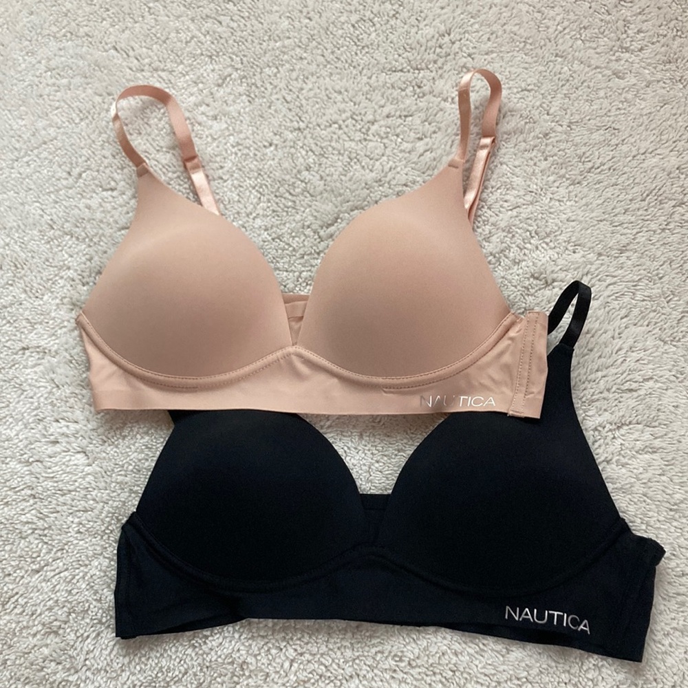 2-Pack Nautica Intimates Wire-Free Smooth Finish Bra NWOT Size 34B